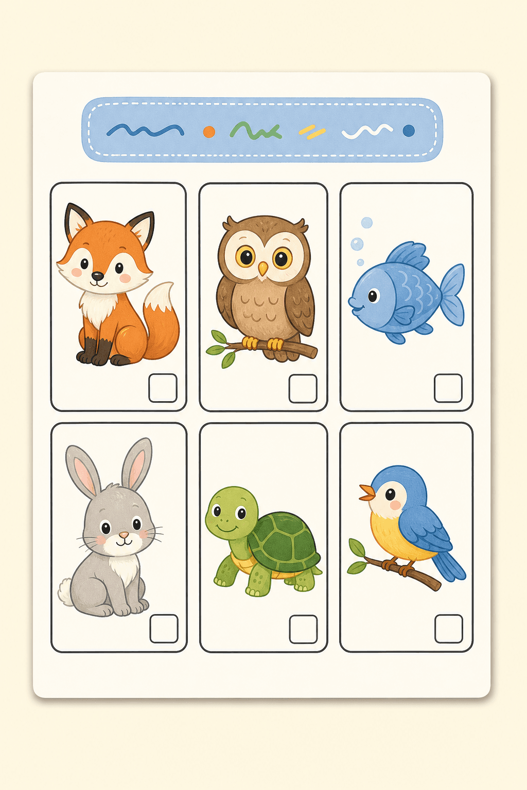 Fiche : les animaux à entourer